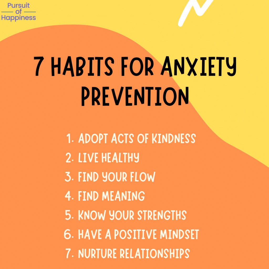 Image shows how learning 7 healthy habits can help people to combat anxiety.